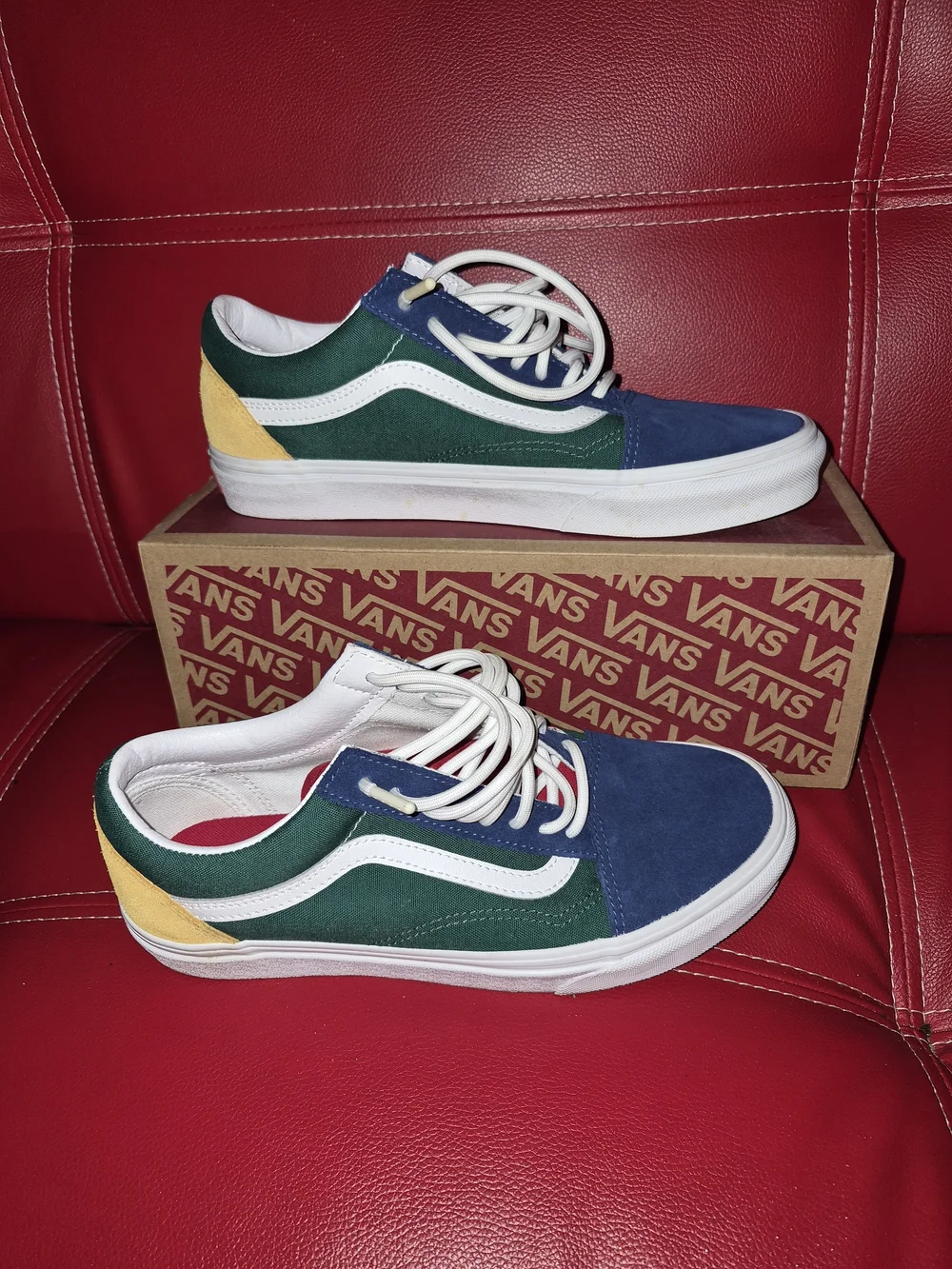 Vans Old Skool Low Top Sneakers - Blue/Green/Yellow